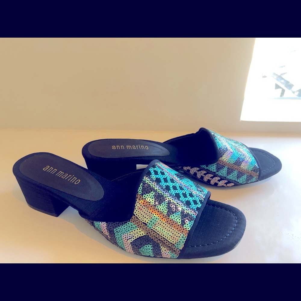 Ann Marino fabric and sequins slide